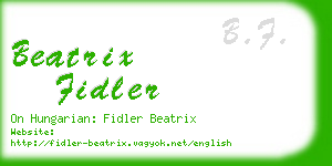 beatrix fidler business card